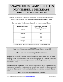 snap/food stamp benefits november 1 decrease