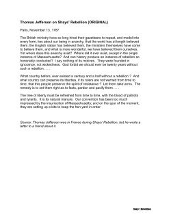 Thomas Jefferson on Shays` Rebellion (ORIGINAL)