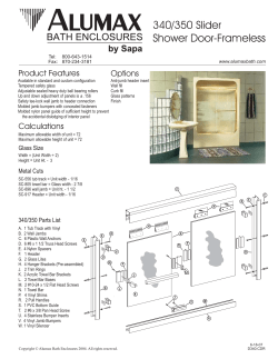 340/350 Slider Shower Door-Frameless