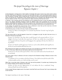 The Gospel According to the Laws of Marriage