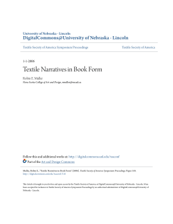 Textile Narratives in Book Form - DigitalCommons@University of