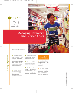 Managing Inventory and Service Costs