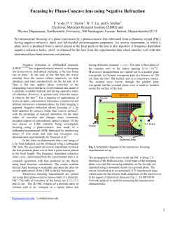 Focusing by Plano-Concave lens using Negative Refraction