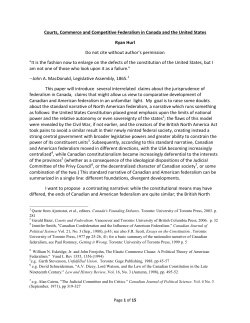 Courts, Commerce and Competitive Federalism in Canada and the