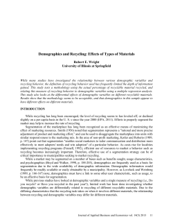 Demographics and Recycling: Effects of Types of Materials