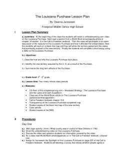 The Louisiana Purchase Lesson Plan