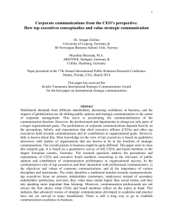 Corporate communications from the CEO`s