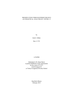 PRESERVATION THROUGH PERSEVERANCE