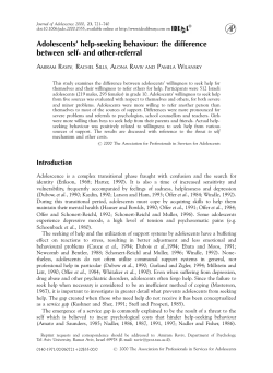 Adolescents` help-seeking behaviour: the difference between self