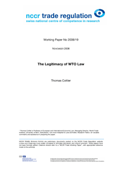 The Legitimacy of WTO Law