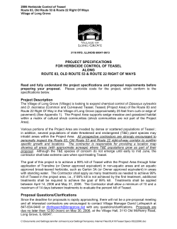 PROJECT SPECIFICATIONS FOR HERBICIDE CONTROL OF