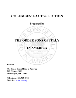 COLUMBUS: FACT vs. FICTION - Order Sons of Italy in America