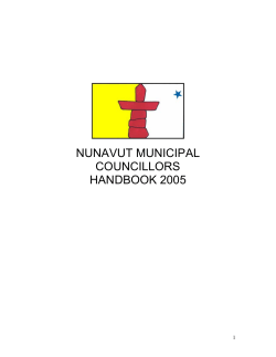 NUNAVUT MUNICIPAL COUNCILLORS HANDBOOK 2005