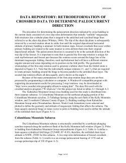 DATA REPOSITORY: RETRODEFORMATION OF CROSSBED