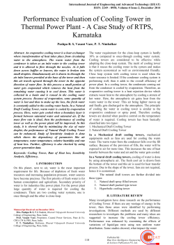 Performance Evaluation of Cooling Tower in Thermal Power Plant