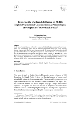 Exploring the Old French Influence on Middle English Prepositional