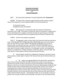 Articles of Incorporation