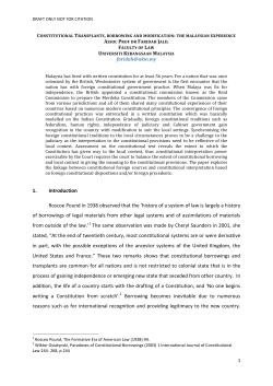 Constitutional Transplants, borrowing and modification