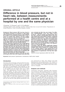 Difference in blood pressure, but not in heart rate, between