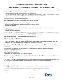 OVERDRAFT SERVICE CONSENT FORM