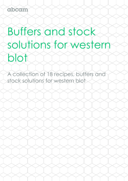 Buffers and stock solutions for western blot