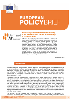 EUROPEAN POLICY BRIEF Addressing the demand