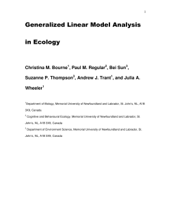 Generalized Linear Model Analysis in Ecology