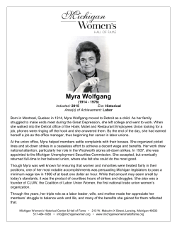 Myra Wolfgang - Michigan Women`s Hall of Fame