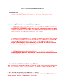 American Imperialism Study Guide Answer Key 1. Define