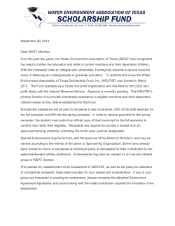 September 30, 2013 Dear WEAT Member: Over the past few years