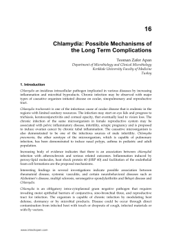 Chlamydia: Possible Mechanisms of the Long Term Complications