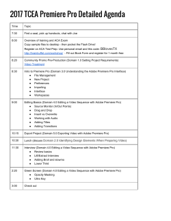 Premiere Pro CC Hands-on ACA Prep