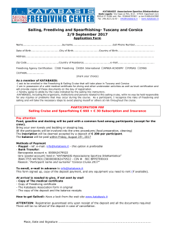 Application form Sailing Cruise 2-9 sep. 2017