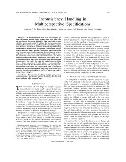 Inconsistency handling in multiperspective specifications