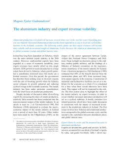 The aluminium industry and export revenue volatility