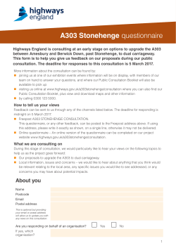 Feedback form - Highways England