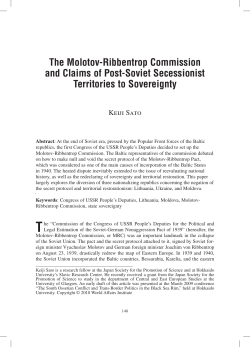 The Molotov-Ribbentrop Commission and Claims of Post