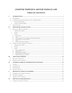 chapter twelve: motor vehicle law