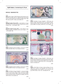 Eighth Session, Commencing at 2.30 pm WORLD BANKNOTES