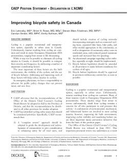 Improving bicycle safety in Canada