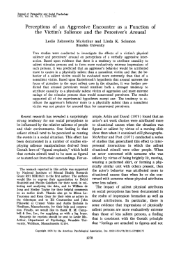 Perceptions of an Aggressive Encounter as a Function of the Victim`s