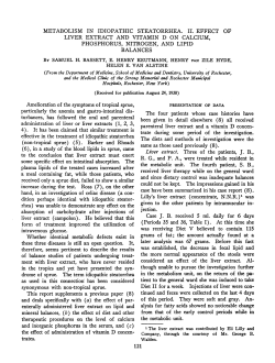 metabolism in idiopathic steatorrhea. ii. effect liver extract and