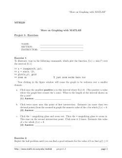 More on Graphing with MATLAB