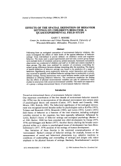 Effects of the spatial definition of behavior settings on children`s