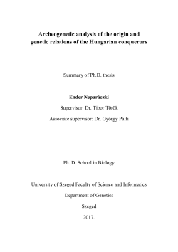 Archeogenetic analysis of the origin and genetic relations of