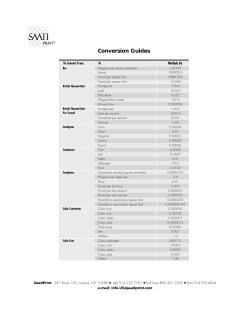 Conversion Guides - Ace Screen Supply Company