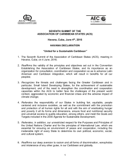 Havana Declaration - Association of Caribbean States