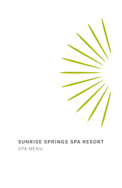 Spa Menu - Sunrise Springs Spa Resort