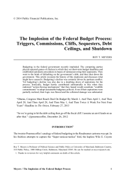 The Implosion of the Federal Budget Process: Triggers
