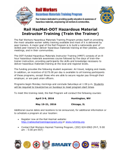 Rail HazMat-DOT Hazardous Material Instructor Training (Train the